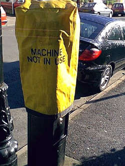 Parking ticket machine out of use