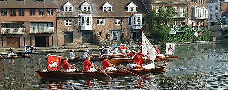 Swan uppers at Eton College Boathouses