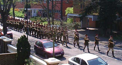 Marching to Holy Trinity Church