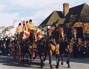 The procession passes Royal Oak