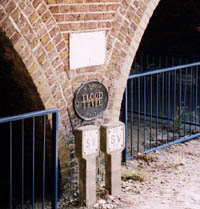 Flood marker -
                      Barry Ave Arches