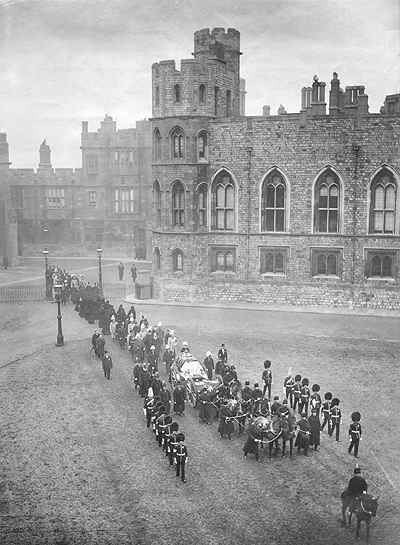 Queen Victoria's Funeral
                    Cortege Engine Court